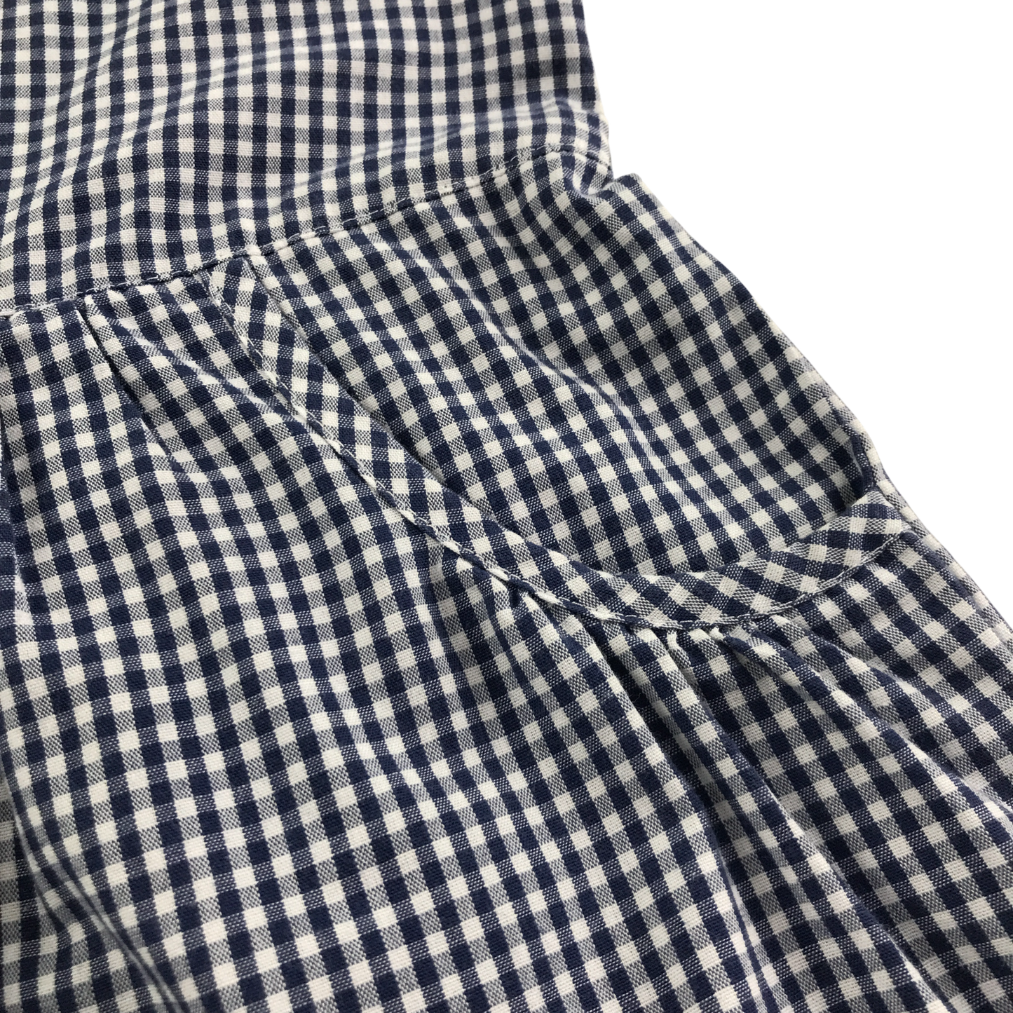 Navy gingham drop waist school summer dress