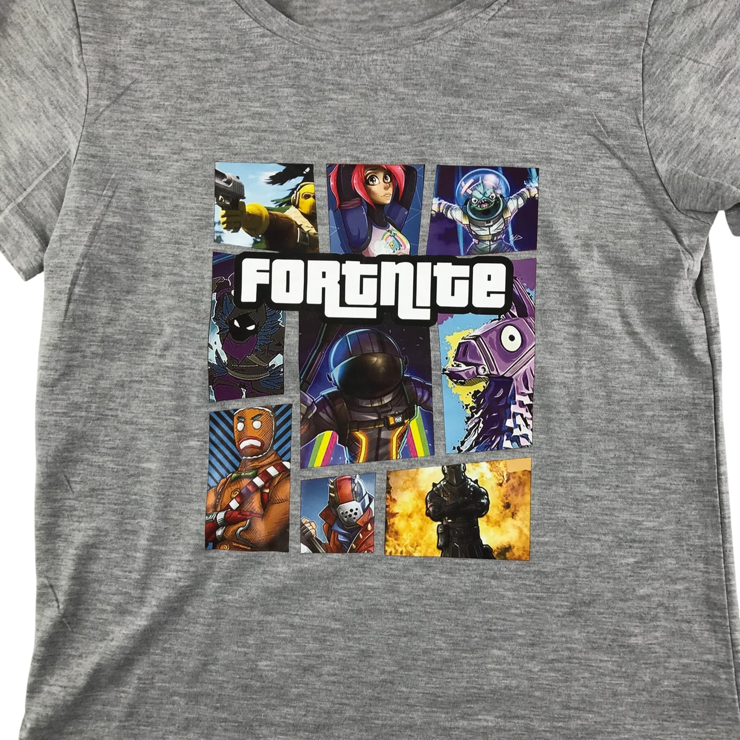 Fortnite t-shirt 7-8 years grey short sleeve printed cotton