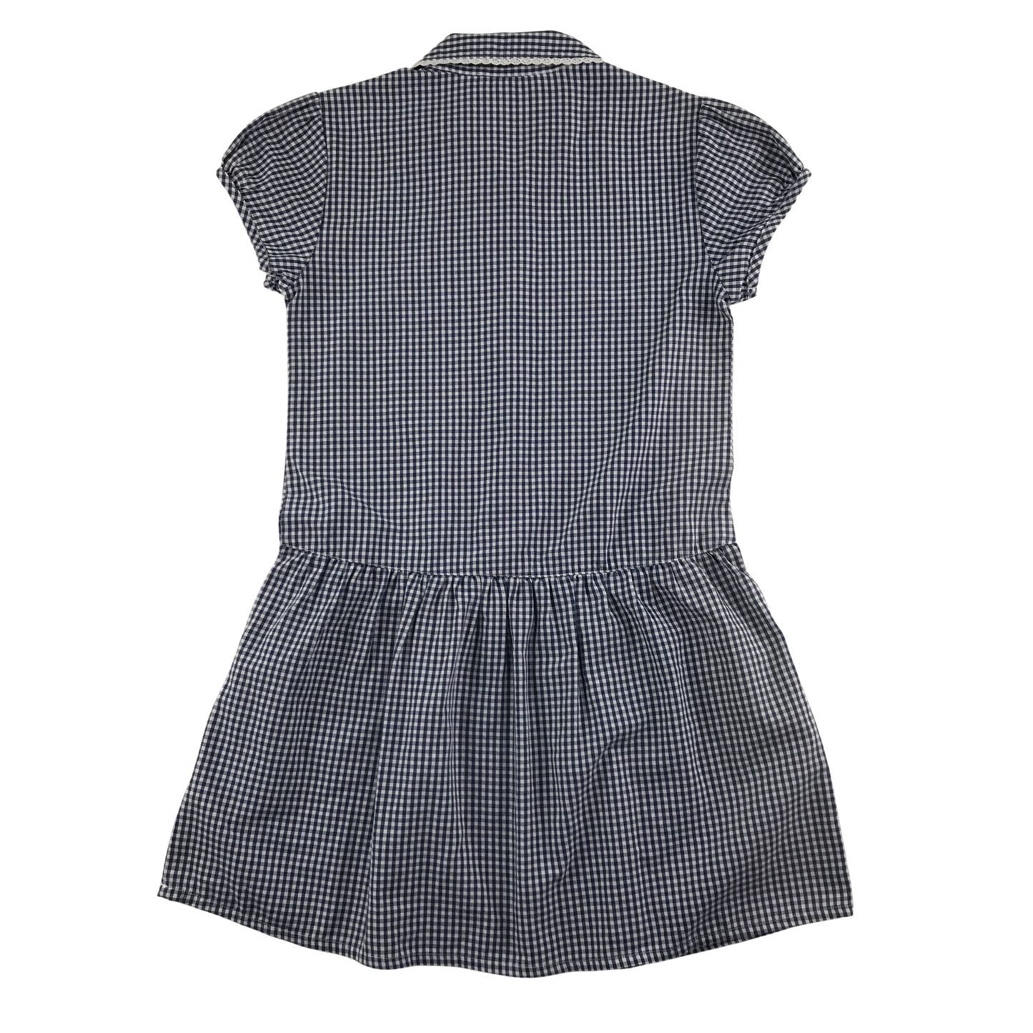 Navy gingham drop waist school summer dress