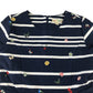 Yumi dress 11-12 years navy blue stripy floral print summery