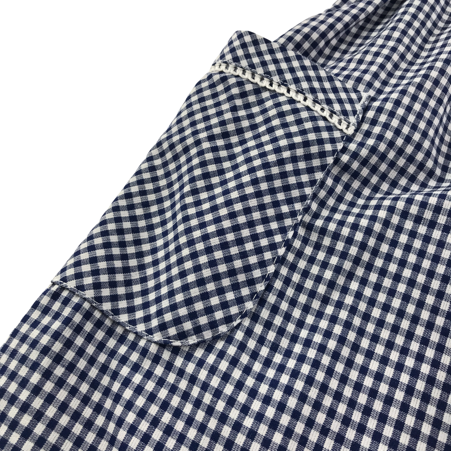 Navy gingham with buttons school summer dress