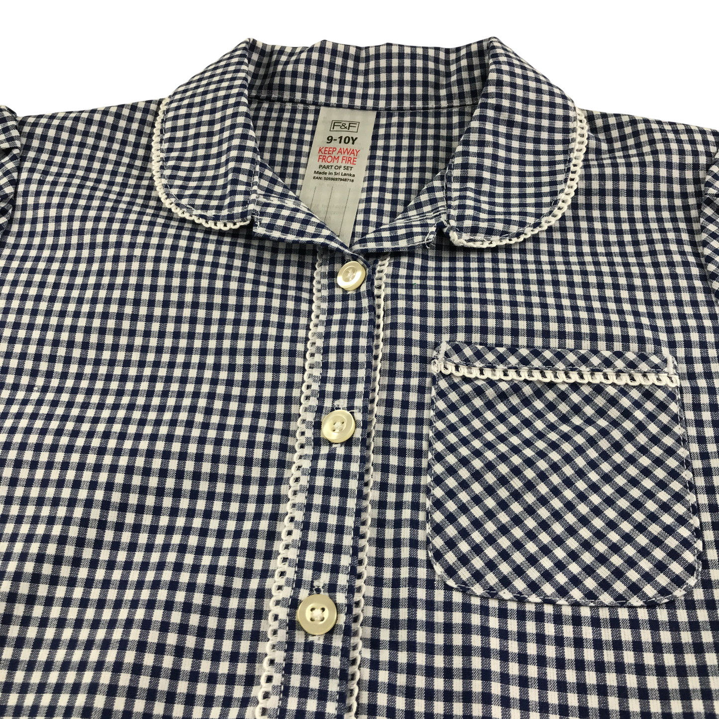 Navy gingham with buttons school summer dress