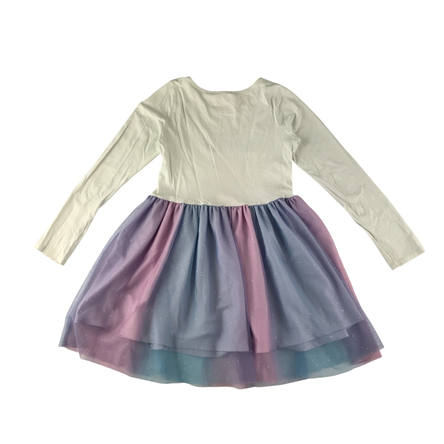H&M dress 9-10 years white and lilac pastel Disney Frozen Elsa mesh