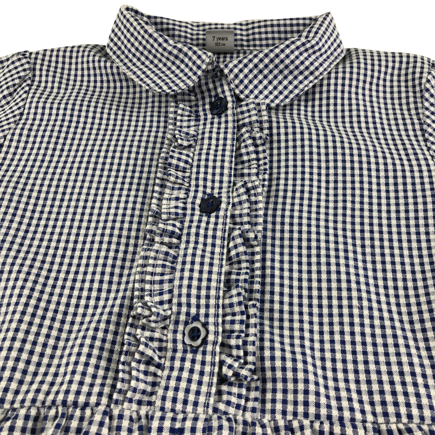 Navy gingham with belt school summer dress