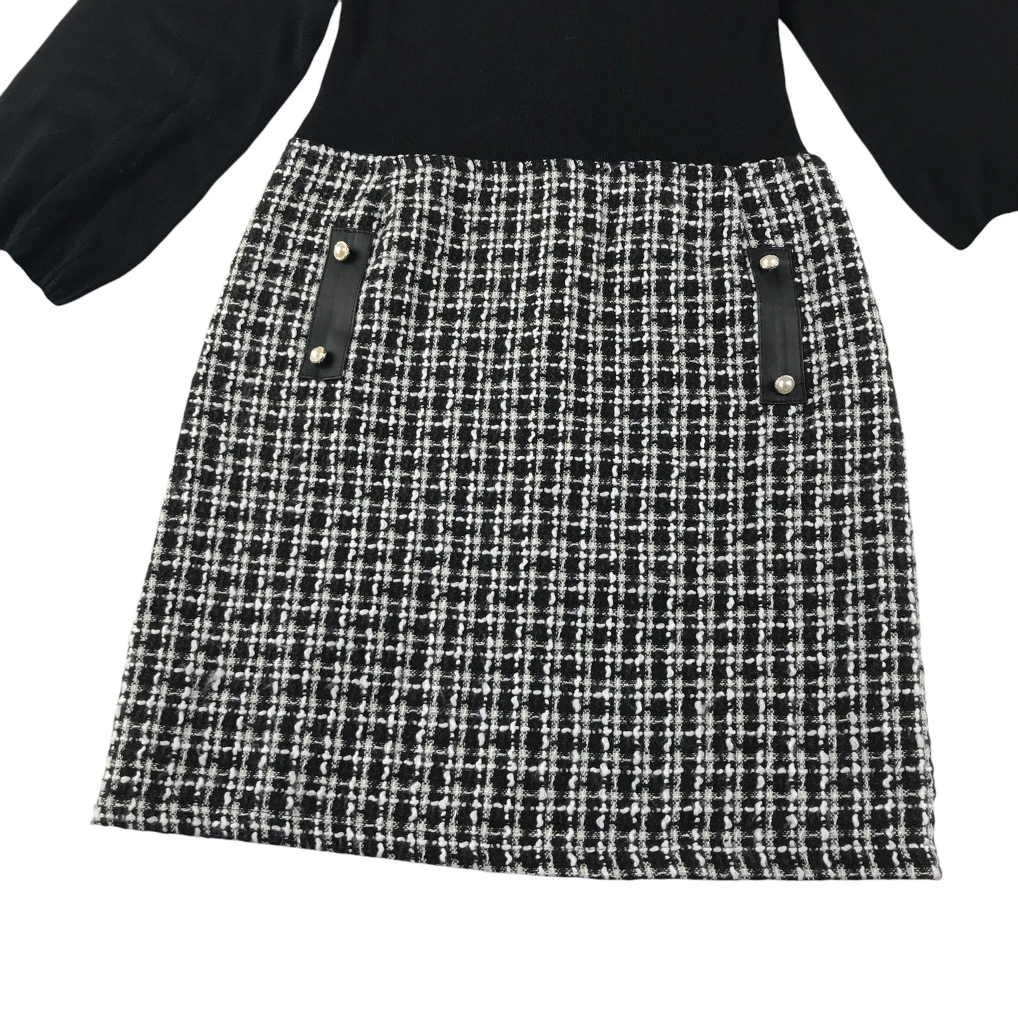 Lipsy dress 9-10 years black and white knitted long sleeve