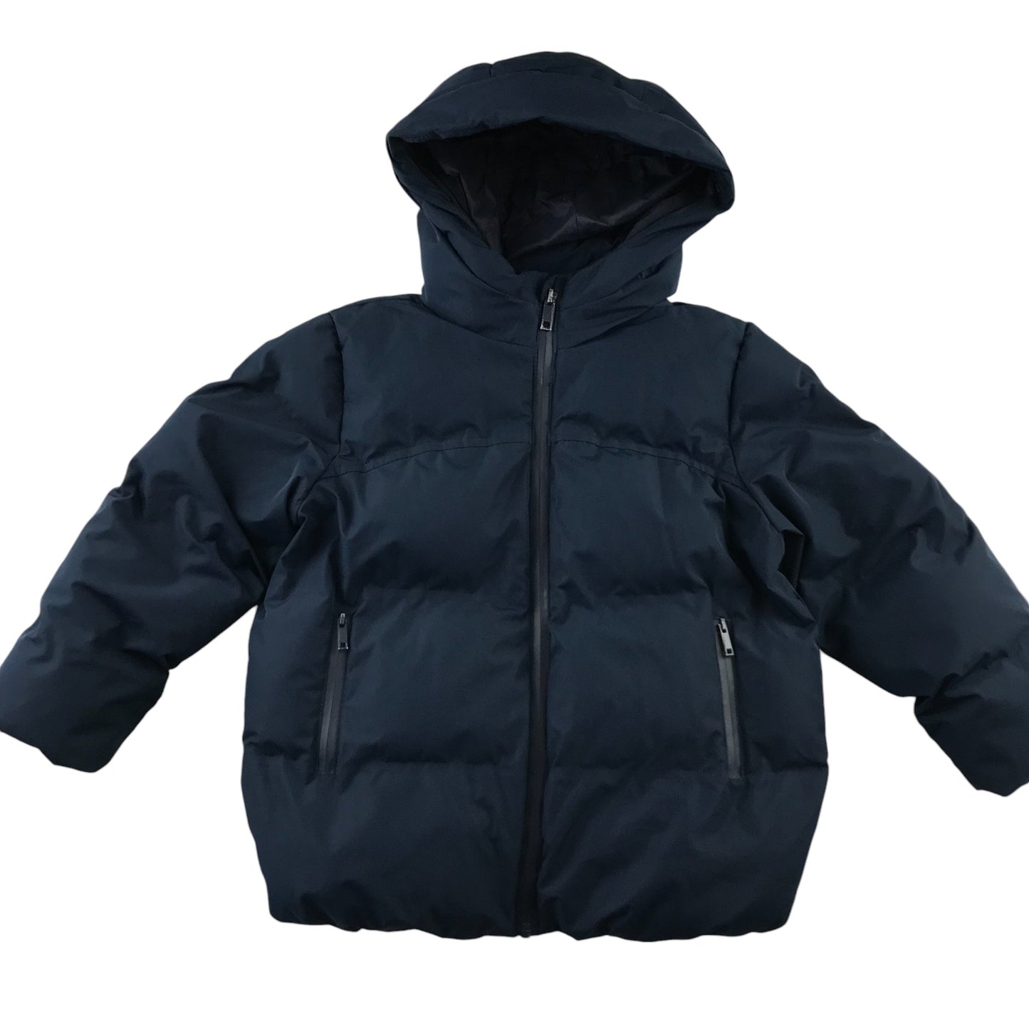 Zara jacket 6-7 years navy blue warm puffer with hood