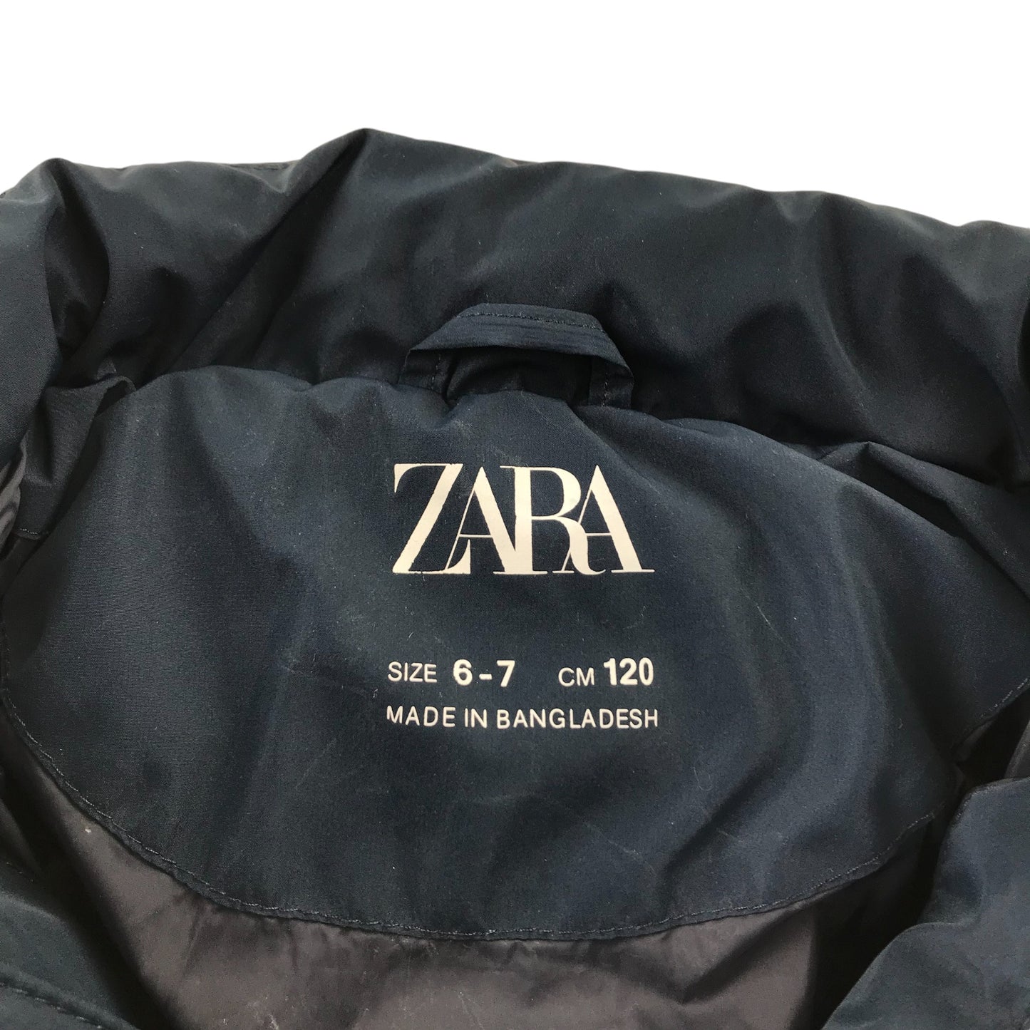 Zara jacket 6-7 years navy blue warm puffer with hood