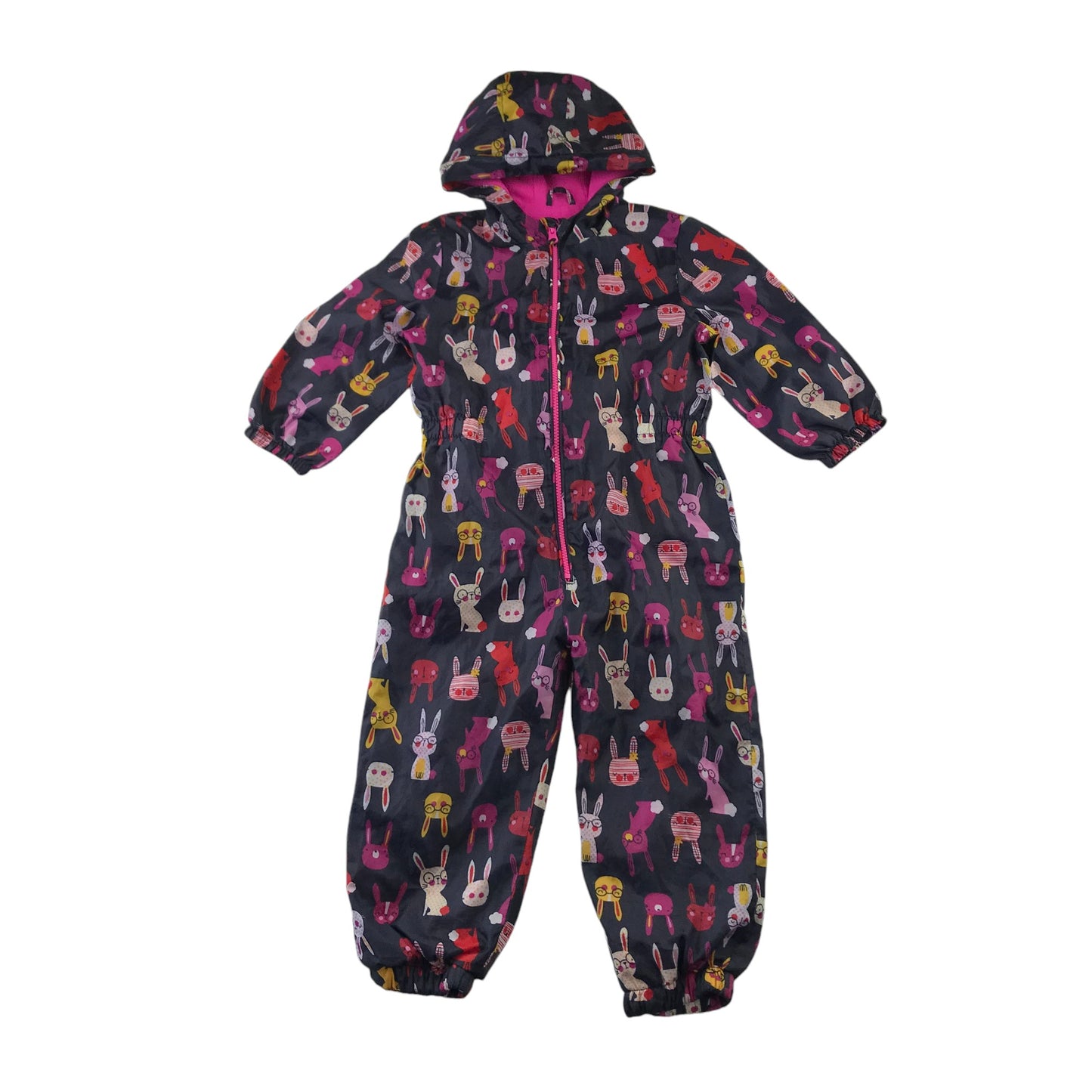 Tu overalls 4-5 years navy blue fleece lined bunny print