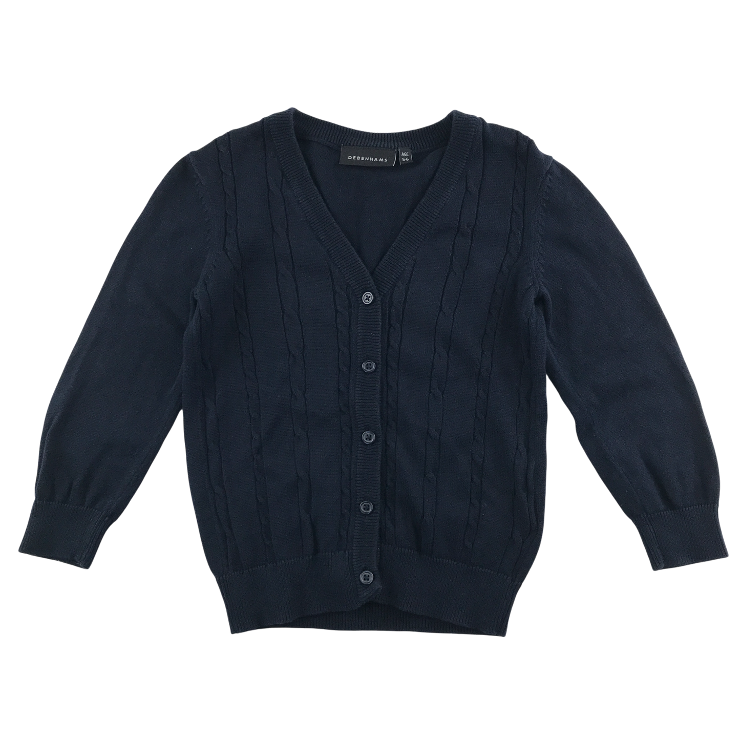 Navy blue cable knit school cardigan