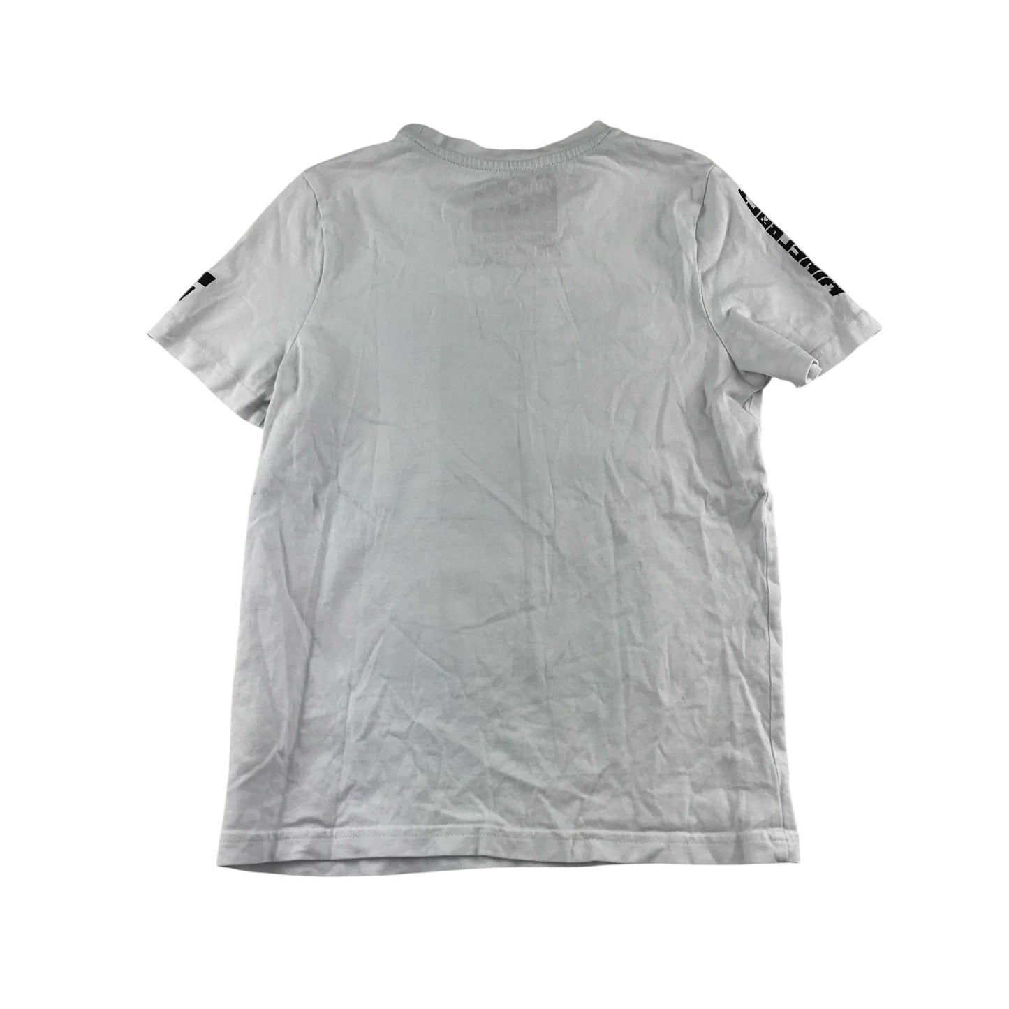 F&F t-shirt 7-8 years white Minecraft flip sequin short sleeve cotton