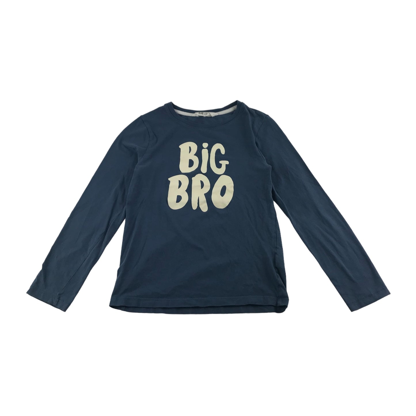 H&M T-Shirt Age 9 Blue Long Sleeve Big Bro