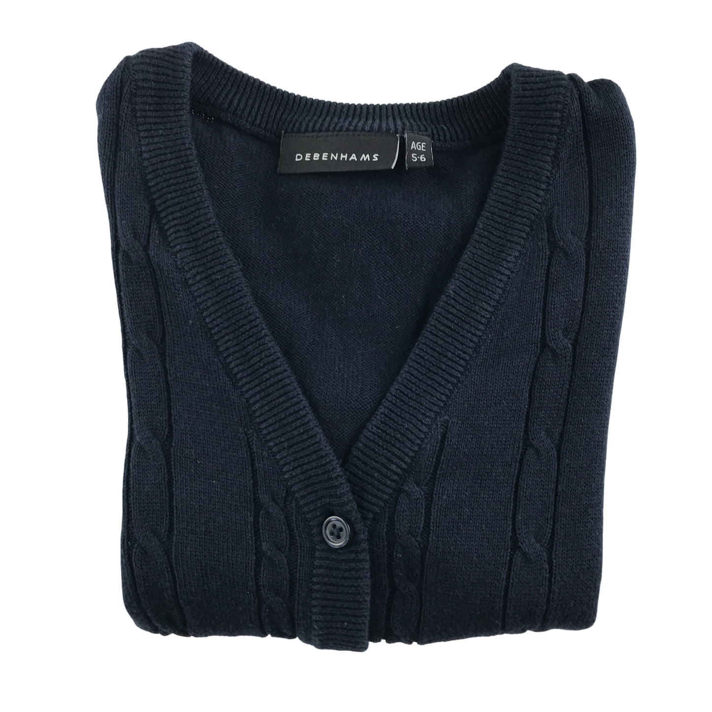 Navy blue cable knit school cardigan