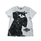 Black Panther t-shirt 7-8 years white and black Marvel short sleeve
