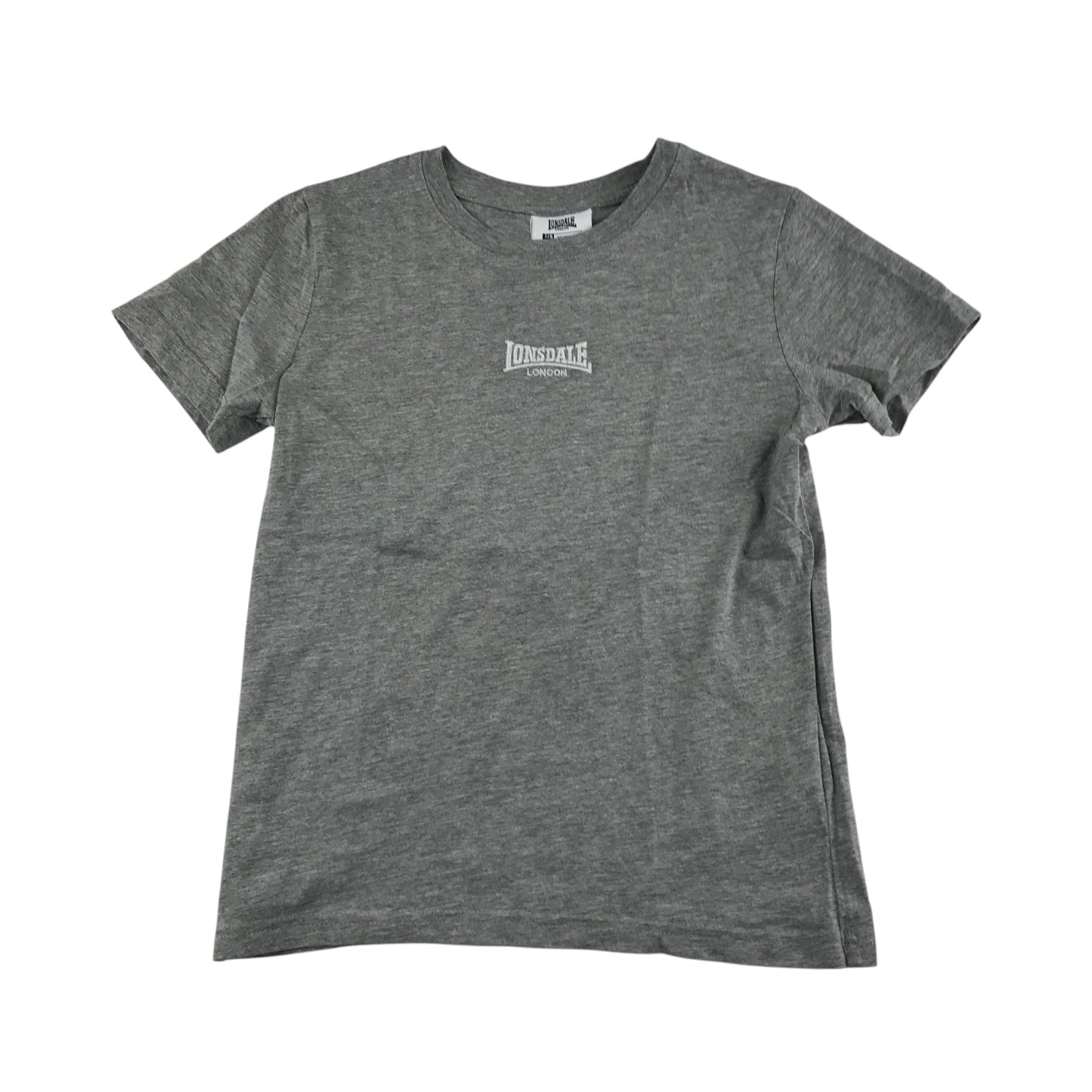 Lonsdale t-shirt 7-8 years grey plain short sleeve cotton blend