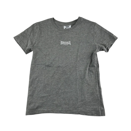 Lonsdale t-shirt 7-8 years grey plain short sleeve cotton blend