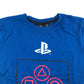 Primark T-Shirt Age 9 Blue Short Sleeve PlayStation Buttons Graphic