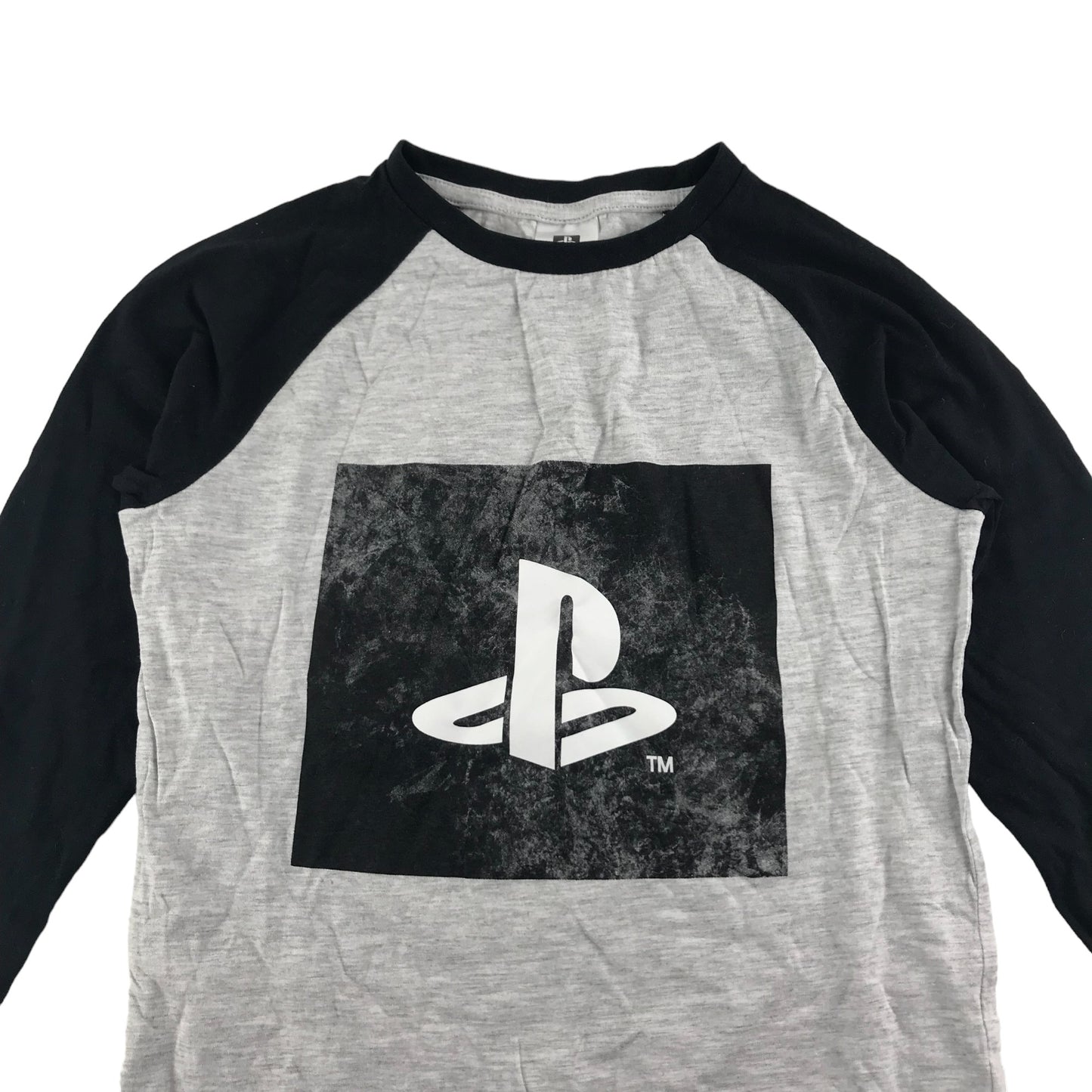 George T-Shirt Age 9 Grey Long Sleeve PlayStation Logo Graphic