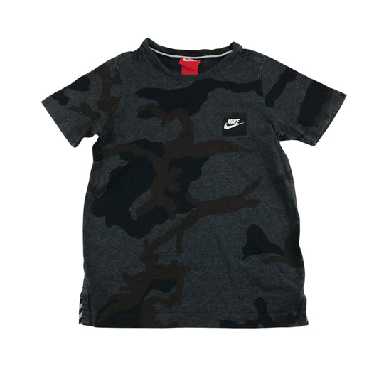 Nike t-shirt 8-10 years dark grey graphic pattern short sleeve cotton