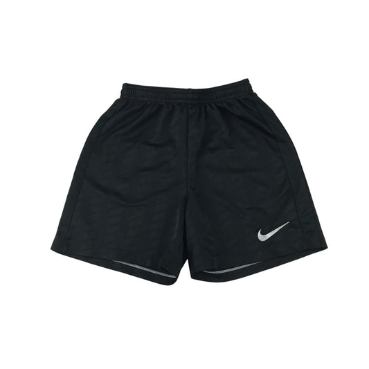 Nike sport shorts 8-9 years black with white logo elasticated waist