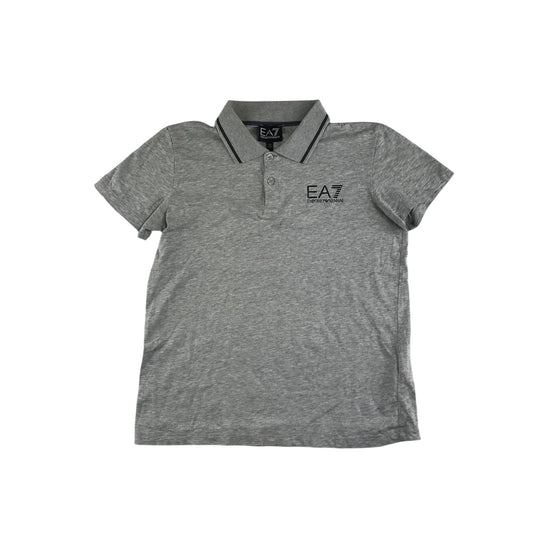 EA7 Emporio Armani polo shirt 11-12 years grey plain with logo Cotton