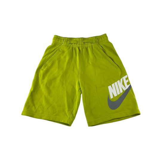 Nike sport shorts 11-12 years lime green with large Nike logo cotton
