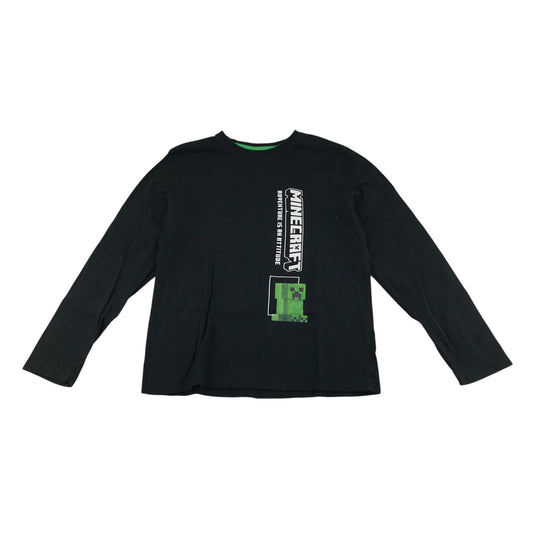 Primark t-shirt 8-9 years black Minecraft long sleeve cotton