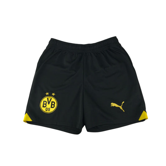 Puma sport shorts 13-14 years black with yellow logos