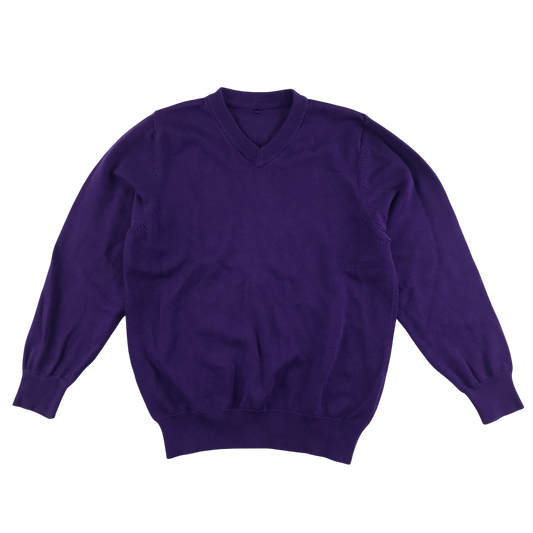 Purple v-neck school jumper