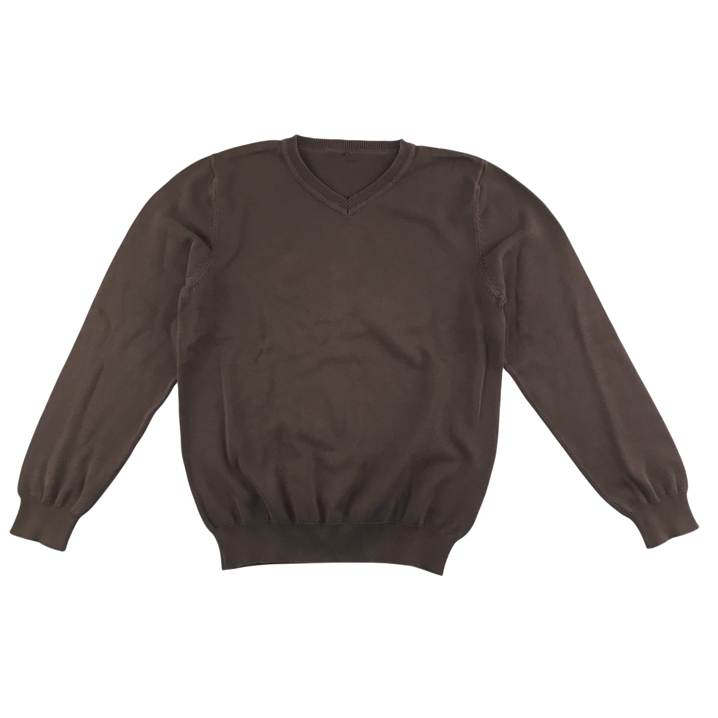 Brown v-neck school jumper
