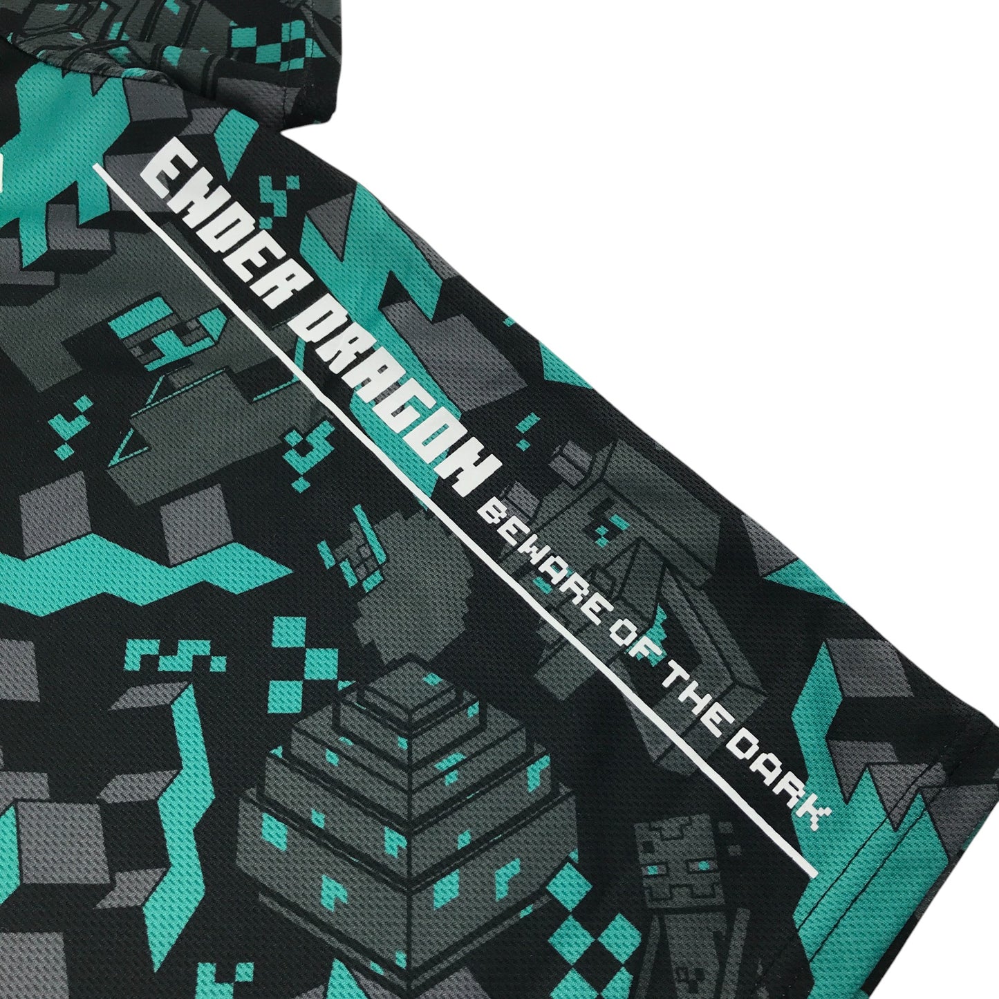George t-shirt 8-9 years grey and turquoise sporty short sleeve Minecraft