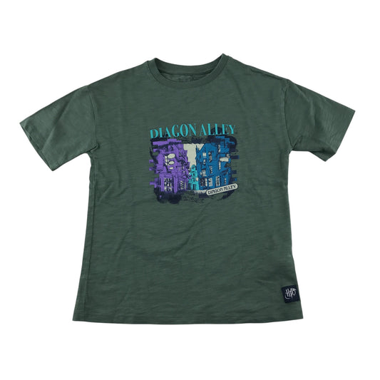 M&S t-shirt 8-9 years green Harry Potter Diagon Alley short sleeve cotton