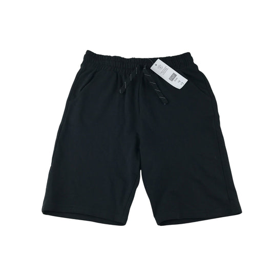 F&F sport shorts 13-14 years black plain jersey material elasticated waist