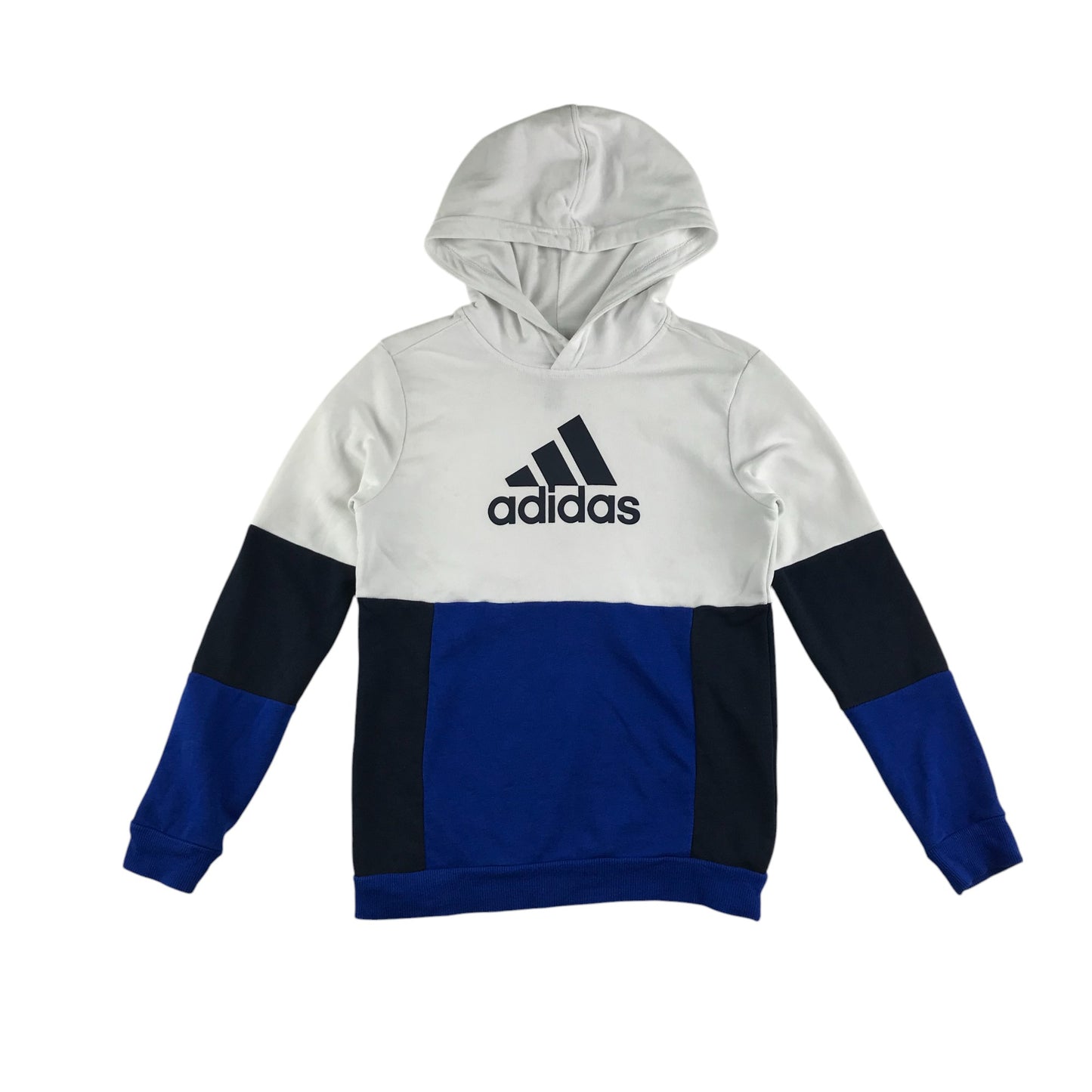 Adidas hoodie 9-10 years blue and white panel design