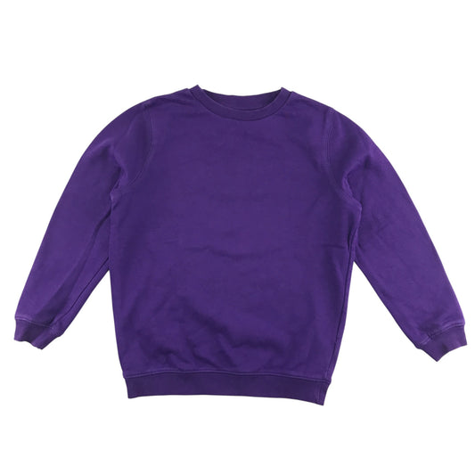 Purple unisex crew neck school sweatshirt jumper.
