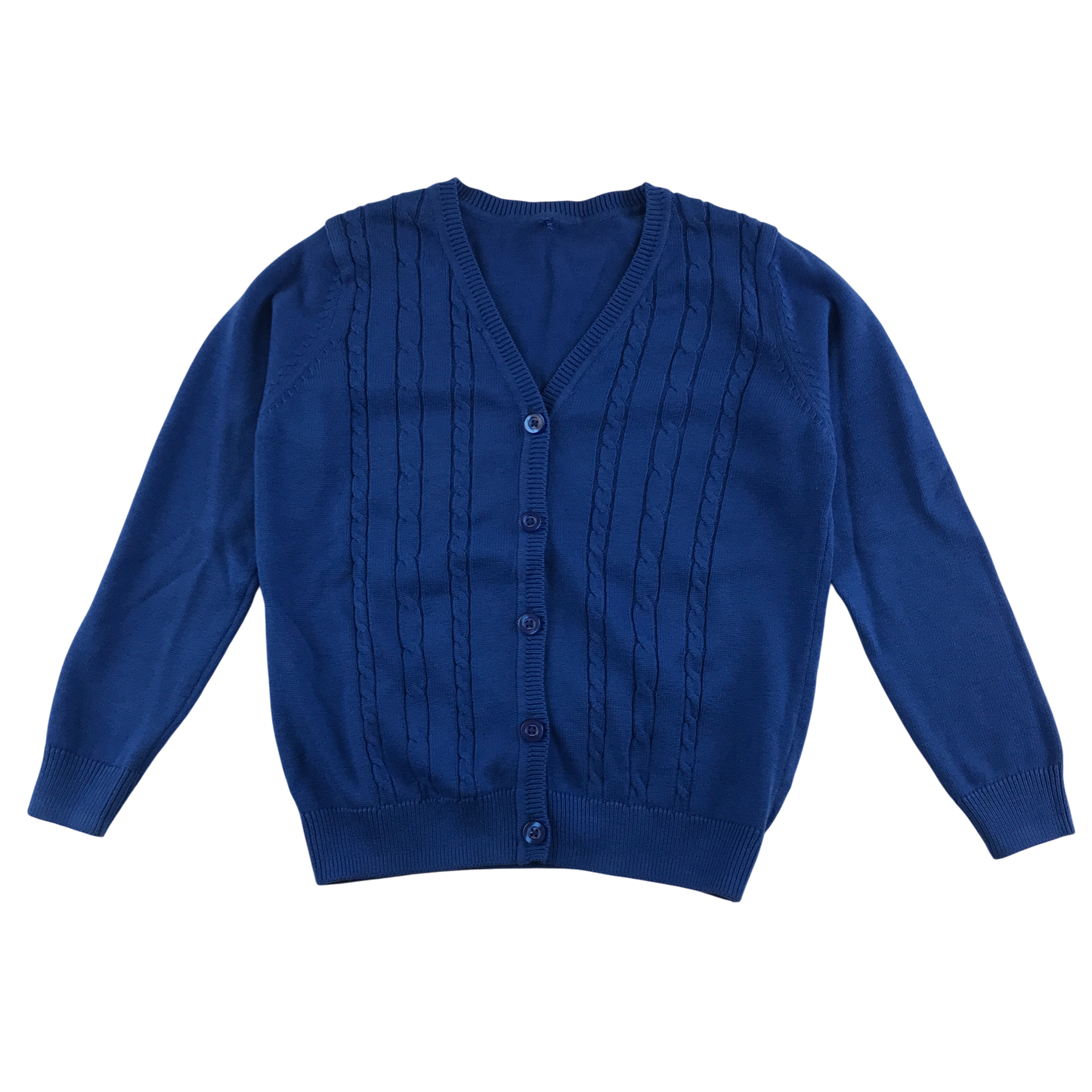 Royal blue girls cable knit school cardigan