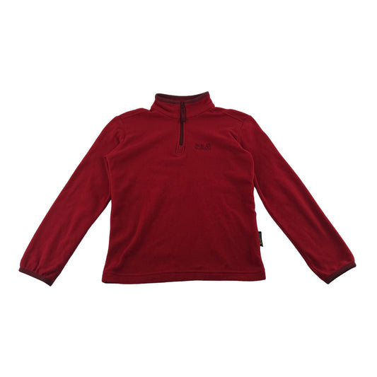 Jack Wolfskin Fleece Age 4 Red Quarter Zip