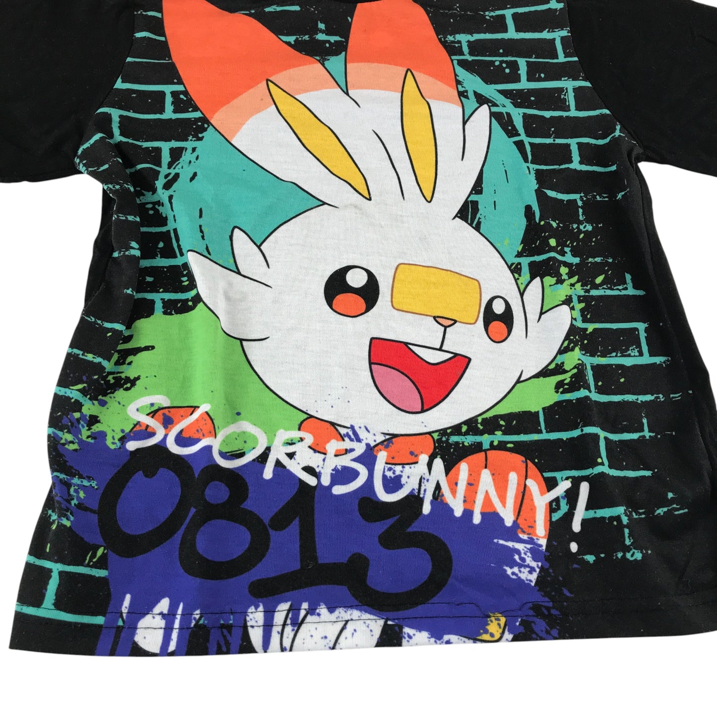 Pokémon t-shirt 9-10 years black Scorbunny short sleeve