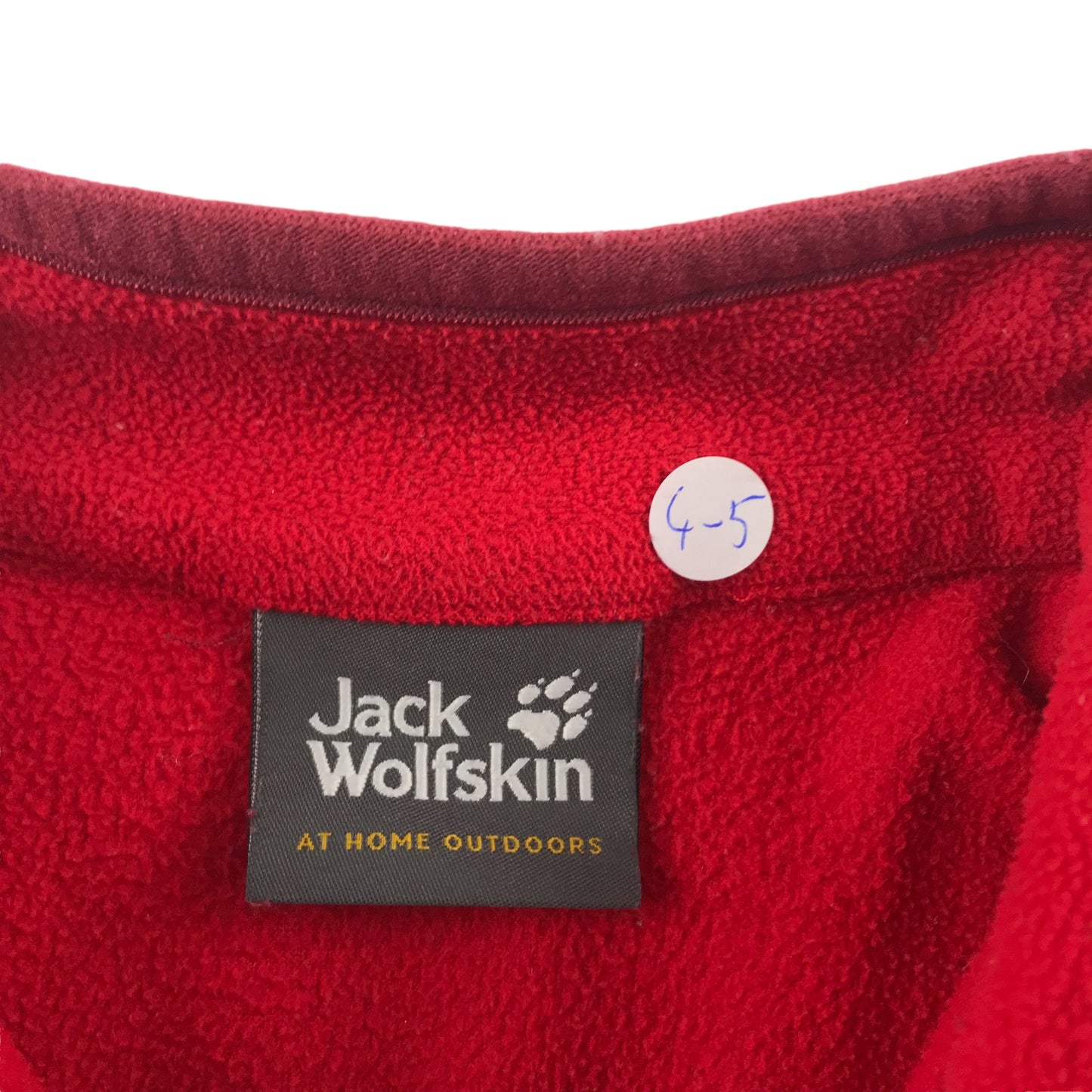 Jack Wolfskin Fleece Age 4 Red Quarter Zip