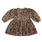 Next dress 5-6 years brown leopard spot pattern long sleeve jersey cotton
