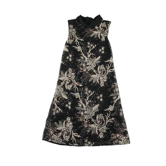 River Island dress 11-12 years black and white A-line floral sequin detailed