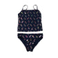 Primark Swimsuit Age 12 Navy Blue Sparkly Pine Apple 2-Piece Set