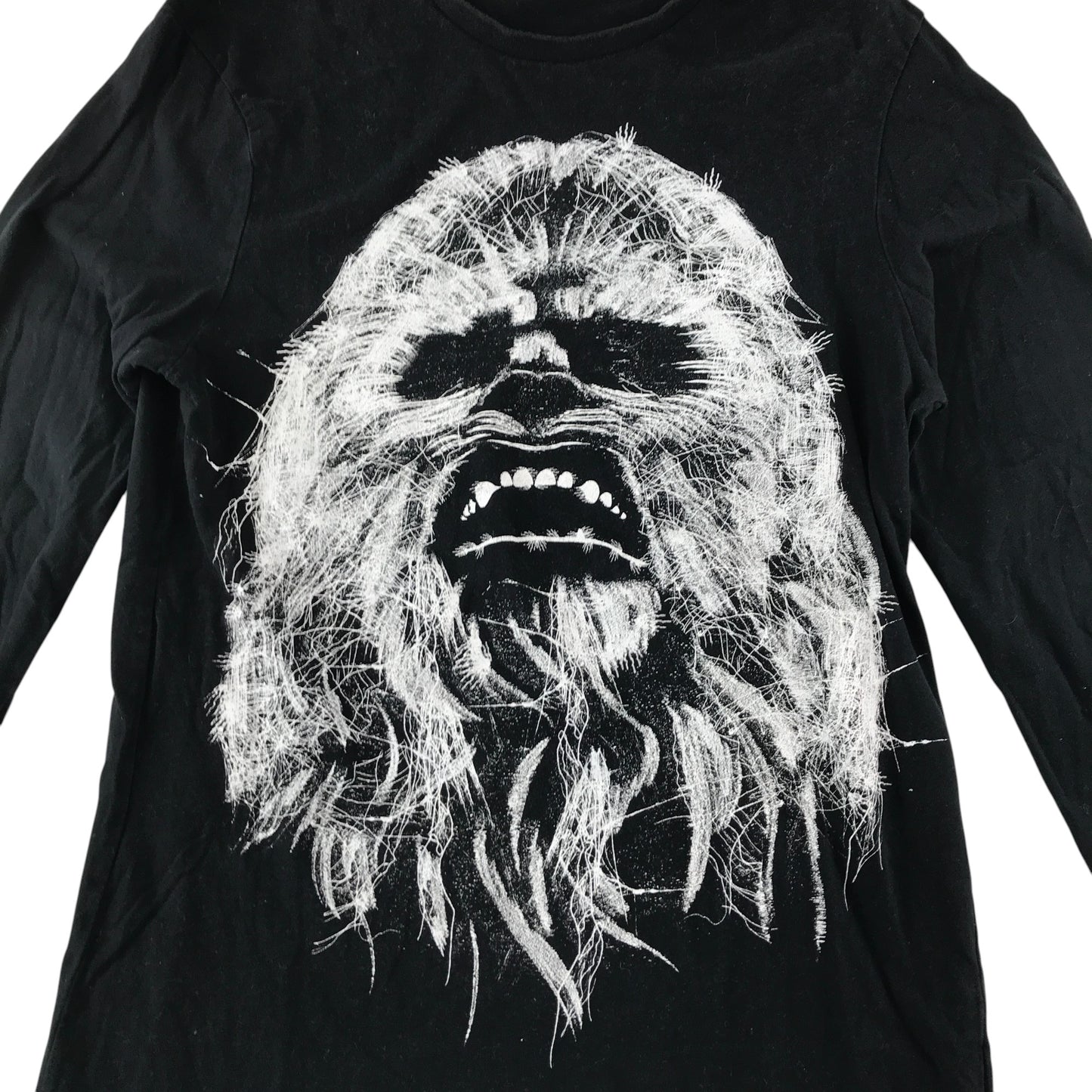 F&F t-shirt adult size XS black Chewbacca Star Wars long sleeve cotton