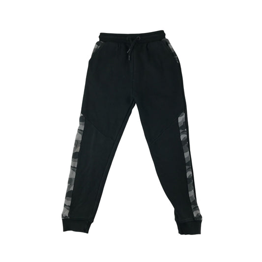 Nutmeg joggers 9-10 years black and grey camo panelled design