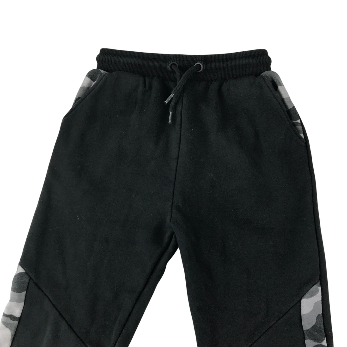Nutmeg joggers 9-10 years black and grey camo panelled design