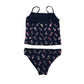 Primark Swimsuit Age 12 Navy Blue Sparkly Pine Apple 2-Piece Set