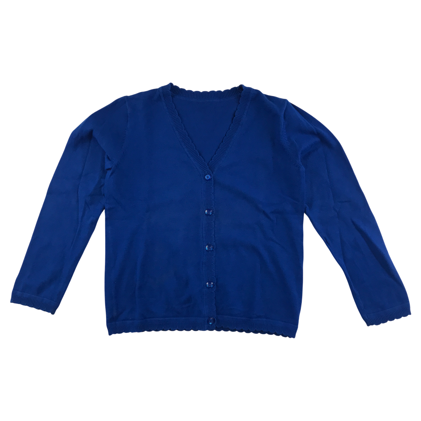 Royal blue scallop neck school cardigan