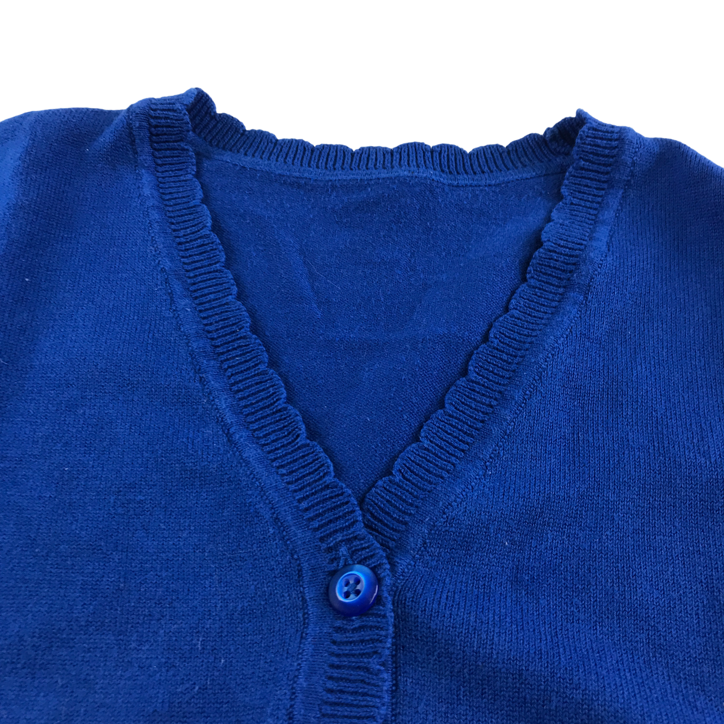 Royal blue scallop neck school cardigan