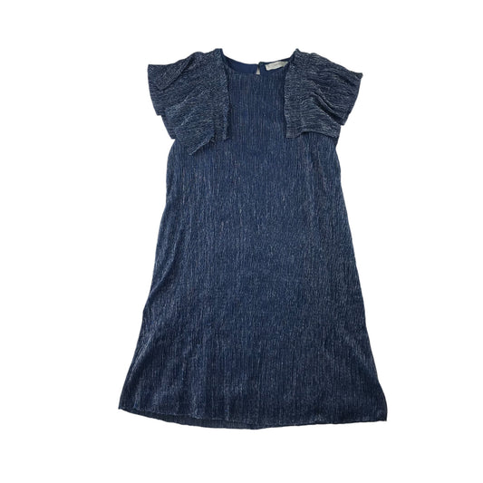 Mango dress 7-8 years navy blue sparkly A-line with frill sleeves