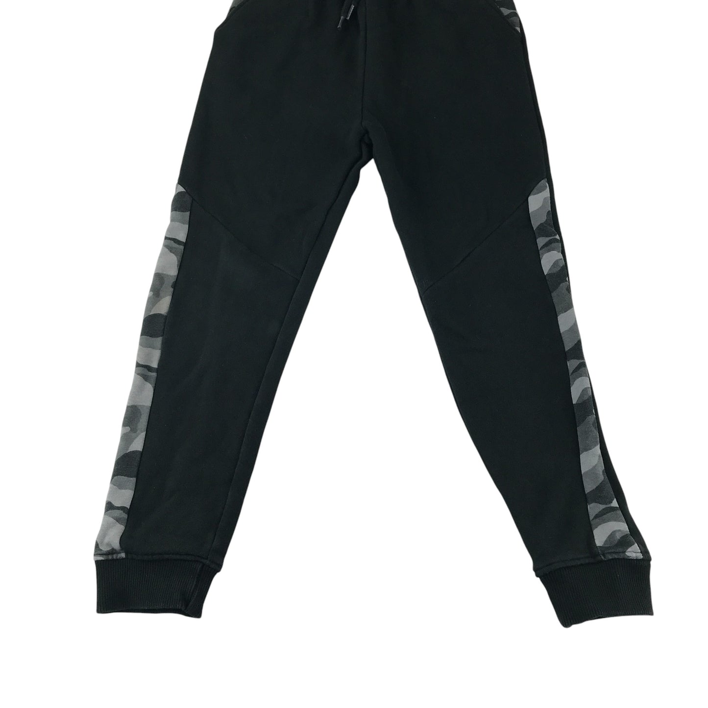 Nutmeg joggers 9-10 years black and grey camo panelled design