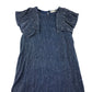 Mango dress 7-8 years navy blue sparkly A-line with frill sleeves